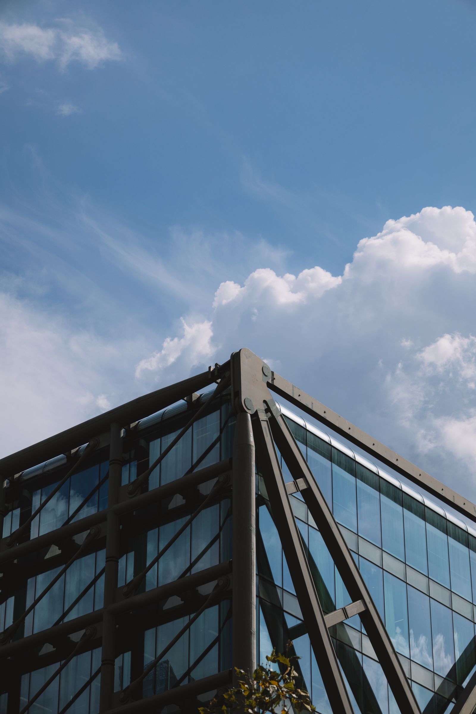 Large modern office tower with a glass facade